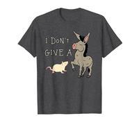 I Don't Give A Rats Sarcastic Donkey Design T-Shirt, Men, Dark Heather Grey, Large