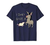 I Don't Give A Rats Sarcastic Donkey Design T-Shirt, Men, Navy Blue, Large