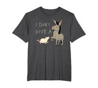 I Don't Give A Rats Sarcastic Donkey Design T-Shirt, Men's Big and Tall, Dark Heather Grey, 2X Tall