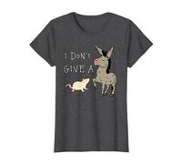 I Don't Give A Rats Sarcastic Donkey Design T-Shirt, Women, Dark Heather Grey, Small