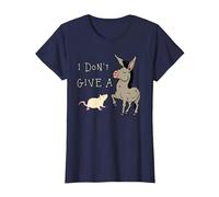 I Don't Give A Rats Sarcastic Donkey Design T-Shirt, Women, Navy Blue, X-Small