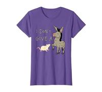 I Don't Give A Rats Sarcastic Donkey Design T-Shirt, Women, Purple Heather, Medium