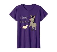 I Don't Give A Rats Sarcastic Donkey Design T-Shirt, Women, Purple, X-Small