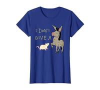 I Don't Give A Rats Sarcastic Donkey Design T-Shirt, Women, Royal Blue, 3X-Large