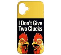 I Don't Give Two Clucks Funny Chickens Case for iPhone 16 Plus