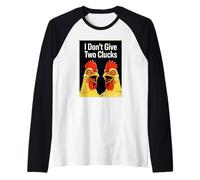 I Don't Give Two Clucks Funny Chickens Raglan Baseball Tee