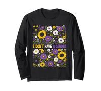 I Don't Have A Gender Non Binary Pride Floral Long Sleeve T-Shirt