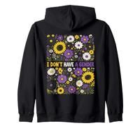 I Don't Have A Gender Non Binary Pride Floral Zip Hoodie