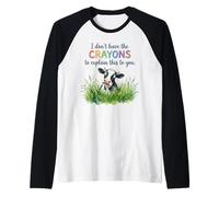 I Dont Have The Crayons to Explain This to You Funny Cow Raglan Baseball Tee