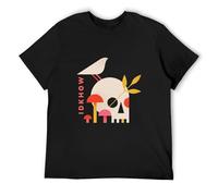 I Dont Know How But They Found Me Mens Mushroom Skull T-Shirt Black Men T-Shirt