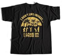 I Don't Like Cricket I Love It T-Shirt Godley & Creme Tee Black(XX-Large)