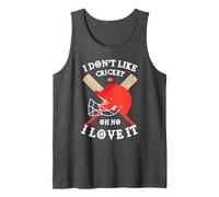 I Don't Like Cricket Oh No I Love It Cricket Player Tank Top, Men, Dark Heather Grey, Large