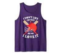 I Don't Like Cricket Oh No I Love It Cricket Player Tank Top, Men, Purple, Large