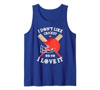 I Don't Like Cricket Oh No I Love It Cricket Player Tank Top, Men, Royal Blue, X-Large