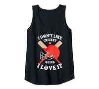 I Don't Like Cricket Oh No I Love It Cricket Player Tank Top, Women, Black, Large