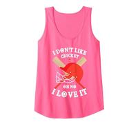 I Don't Like Cricket Oh No I Love It Cricket Player Tank Top, Women, Neon Pink, Small