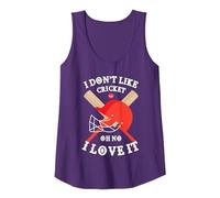 I Don't Like Cricket Oh No I Love It Cricket Player Tank Top, Women, Purple, Small