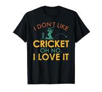 I Don't Like Cricket Oh No I Love It Vintage Cricketing Game T-Shirt
