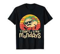 I Don't Like Mondays Funny Taco Tuesday Retro Sunset Vintage T-Shirt