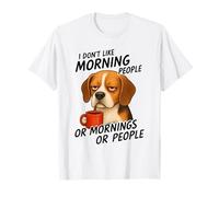 I Don't Like Morning People Sarcastic Beagle Grumpy Dog T-Shirt