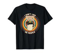 I Don't Like Mornings Antisocial Cat Cappuccino Lover Value Graphic T-Shirt, Men, Black, S