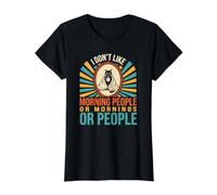 I Don't Like Mornings Antisocial Sleepyhead Jokes Quote Value Graphic T-Shirt, Women, Black, M