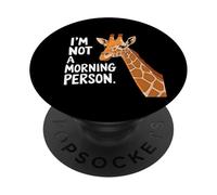 I Don't Like Mornings Funny Giraffe Sleepy Animals Design PopSockets Adhesive PopGrip