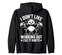 I Don't Like Working Out Cuz It Hurts Exercise Meme Funny Zip Hoodie