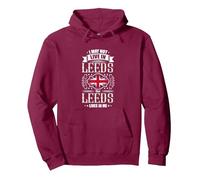 I don't live in Leeds, but Leeds lives in me! Pullover Hoodie, Adult Unisex, Burgundy, X-Large