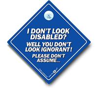 I Don't Look Disabled? You don't look Stupid Car Sign, Disabled Sign, Suction Cup Car Window Sign, Disability Sign, Mobility Car Sign, Motorbility, Blue Badge