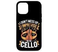 I Dont Mess Up I Improvise On The Cello Funny Cello Musician Case for iPhone 12/12 Pro