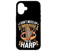 I Dont Mess Up I Improvise On The Harp Musician Case for iPhone 16