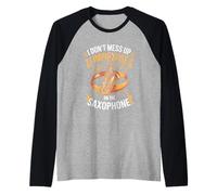 I Dont Mess Up I Improvise On The Saxophone Jazz Raglan Baseball Tee