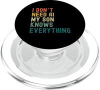I Dont Need AI My Son Knows Everything Funny Family retro PopSockets PopGrip for MagSafe