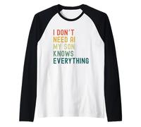 I Dont Need AI My Son Knows Everything Funny Family Retro Raglan Baseball Tee