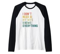 I Dont Need AI My Wife Knows Everything Funny Family Retro Raglan Baseball Tee