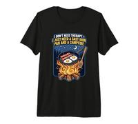I Dont Need Therapy Cast Iron Pan and Campfire Premium T-Shirt