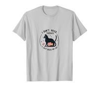 I Don't Need Therapy I Just Need My Cat Funny Pet Lover T-Shirt, Men, Silver, M