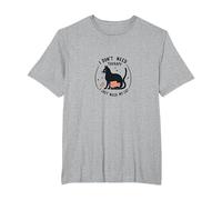 I Don't Need Therapy I Just Need My Cat Funny Pet Lover T-Shirt, Men's Big and Tall, Heather Grey, 2X Tall