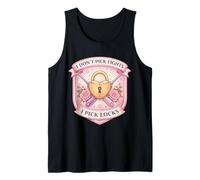 I Don't Pick Fights I Pick Locks Funny Lockpicker Woman Joke Tank Top