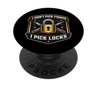 I Don't Pick Fights I Pick Locks Funny Locksmith Lockpicker PopSockets Adhesive PopGrip