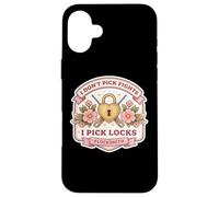 I Don't Pick Fights I Pick Locks Funny Locksmith Woman Joke Case for iPhone 16 Plus