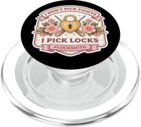 I Don't Pick Fights I Pick Locks Funny Locksmith Woman Joke PopSockets PopGrip for MagSafe