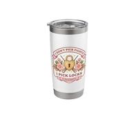I Don't Pick Fights I Pick Locks Funny Locksmith Woman Joke Stainless Steel Insulated Tumbler