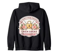 I Don't Pick Fights I Pick Locks Funny Locksmith Woman Joke Zip Hoodie