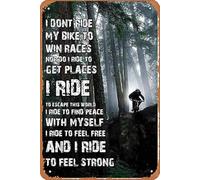 I Don't Ride My Bike To Win Races I Ride To Escape This World, Wall Art Decor Vintage Tin Signs Wall Decor Metal Signs Metal Tin Sign Wall Decor For Your Room Bar Cafe Club Decoration Unique Wall
