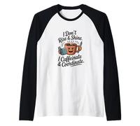 I Dont Rise and Shine I Caffeinate Coordinate Coffee Humor Raglan Baseball Tee