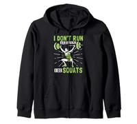 I Don't Run From Problems I Do Squats Fitness Gym Workout Zip Hoodie