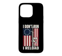 I Don't Run I Reload Patriotic Gun Owner American Flag Case for iPhone 15 Pro Max