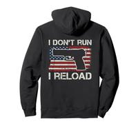 I Don't Run I Reload - Pro Guns Pistol USA Flag Gun (BACK) Pullover Hoodie